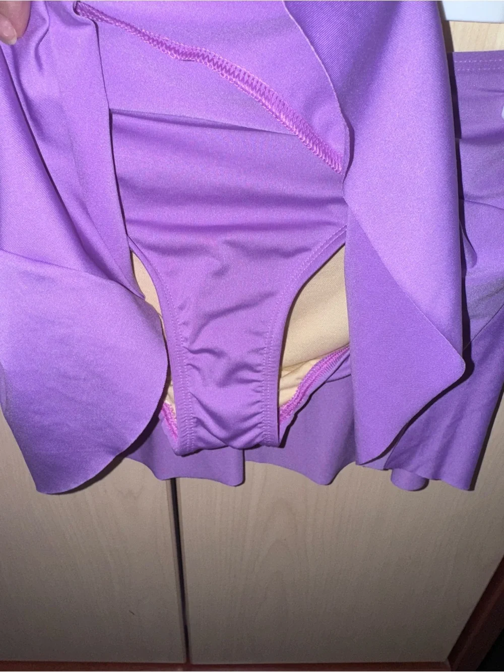 Lands’ End Girls Size 10 Purple Swim Skirt Chlorine Resistant